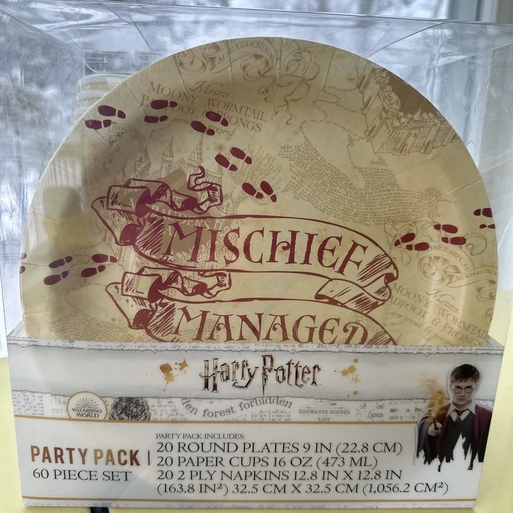 HARRY POTTER  Party Pack Set, 20 Cups, 20 Plates and 20 Napkins, Paper Products